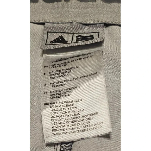 Adidas Golf Pants Men's 36 x 30 Flat Front Gray Stretch Poly Spandex Blend - Picture 9 of 9